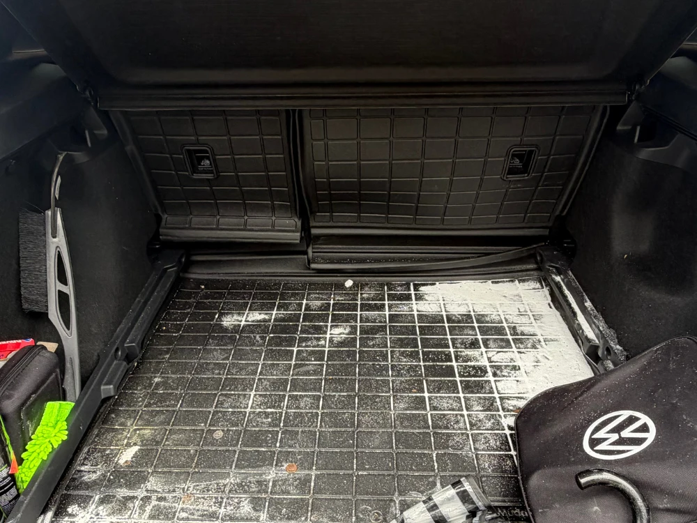 Vehicle trunk cargo area before detailing — Powell, Ohio